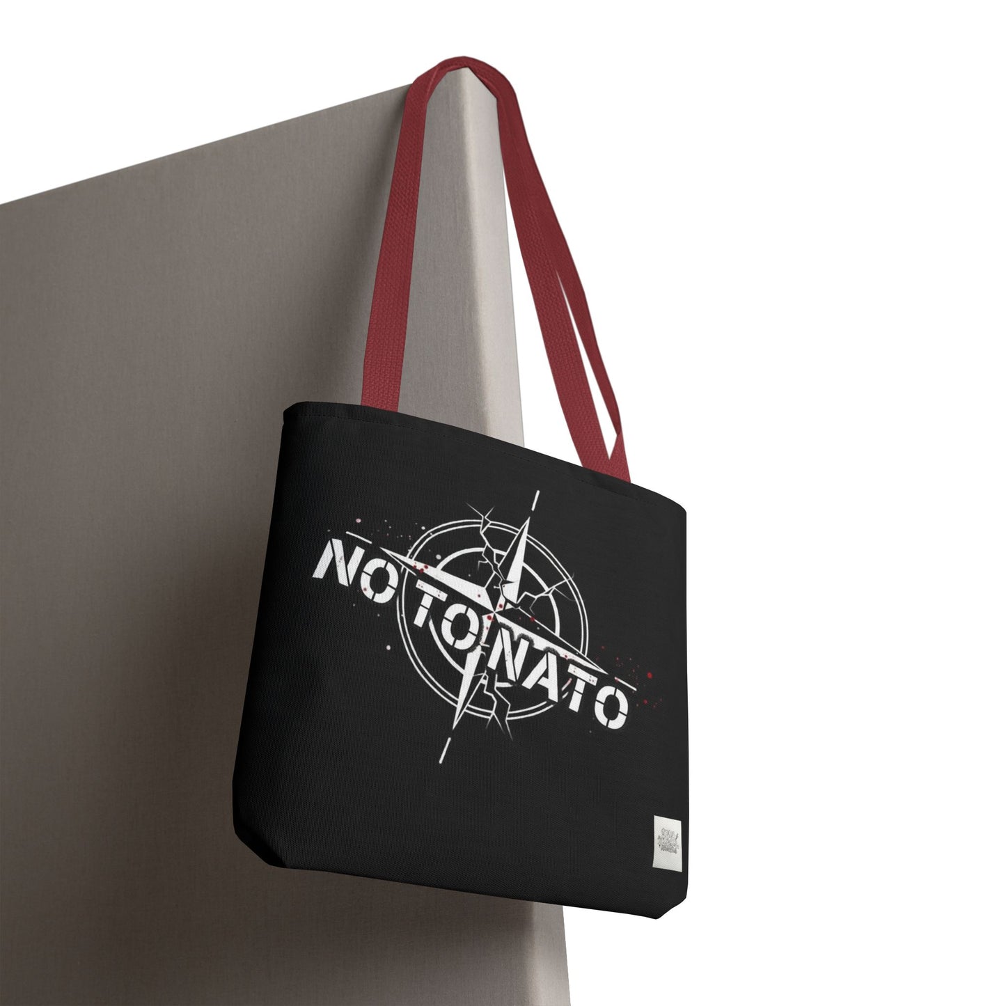 Bolso de mano negro NO A LA OTAN — Anti-OTAN inglés/ruso