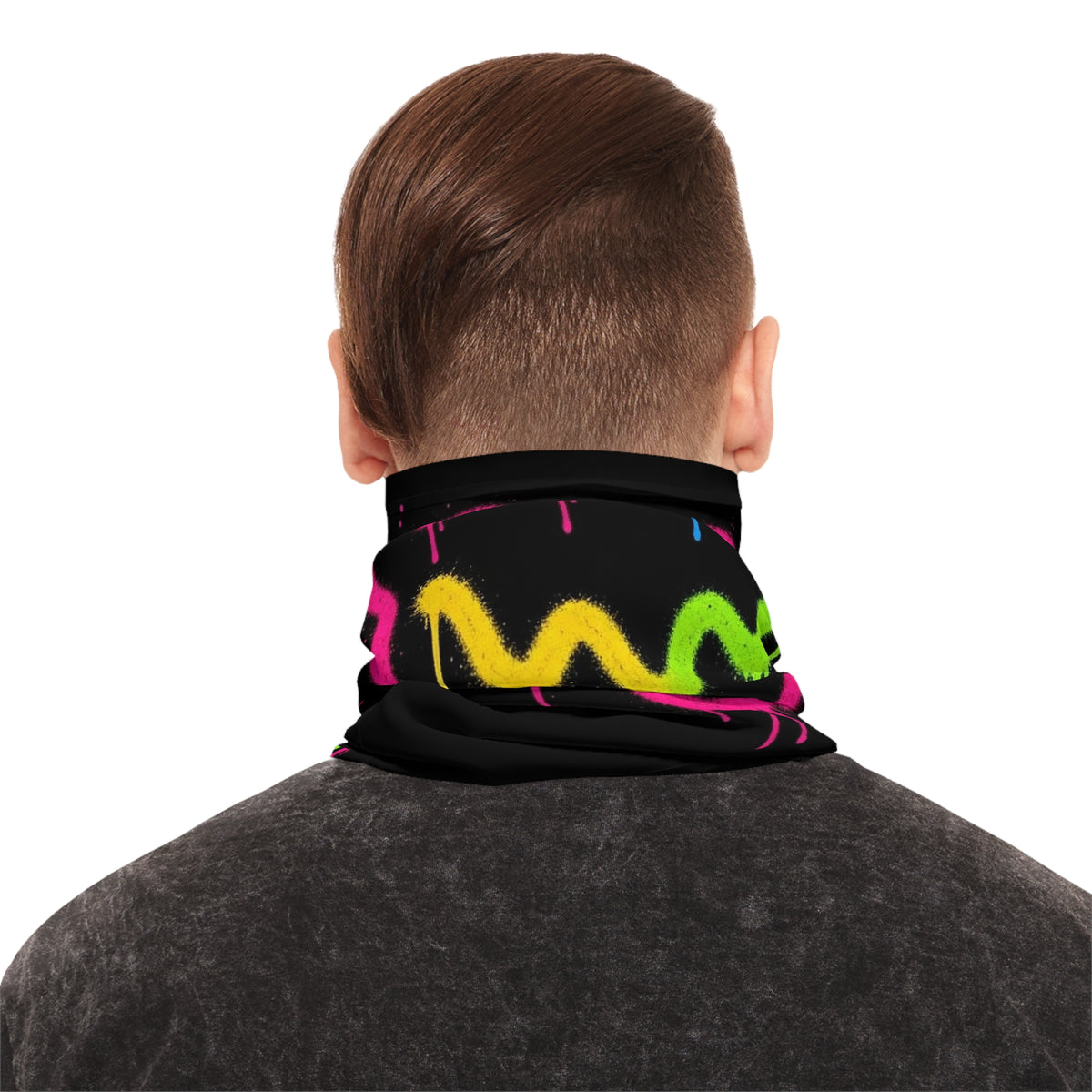 Lightweight Graffiti Neck Gaiter - Neon Face 8