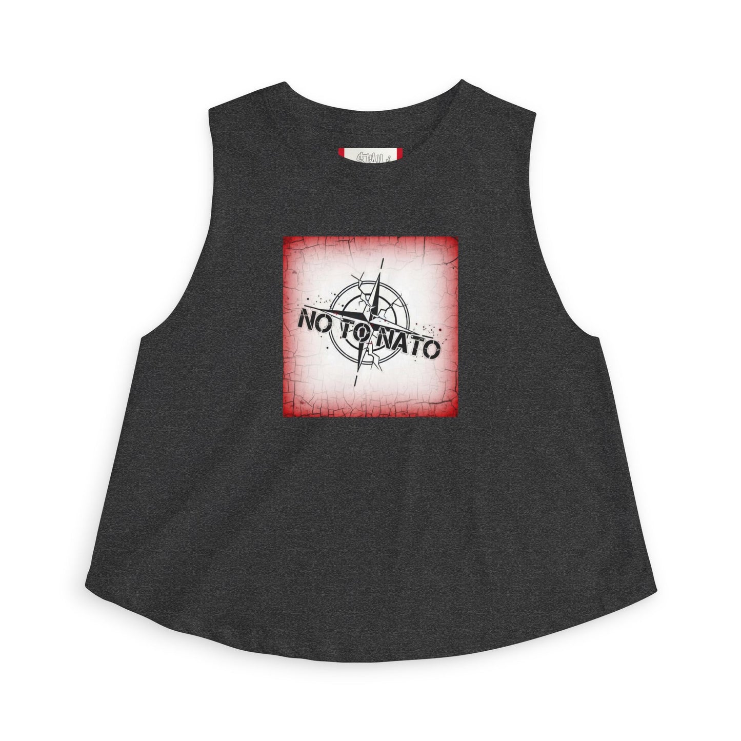 Crop Top — "NON À L'OTAN" pour Femme ROUGE/Anglais