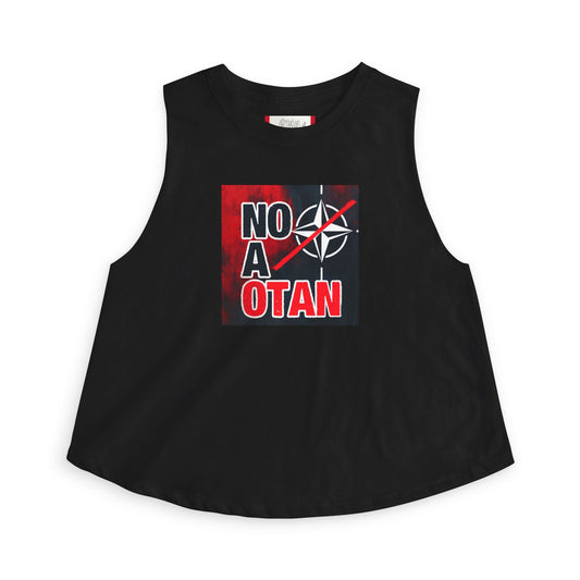 Crop Top — "NO A OTAN" Women's Red/Spanish