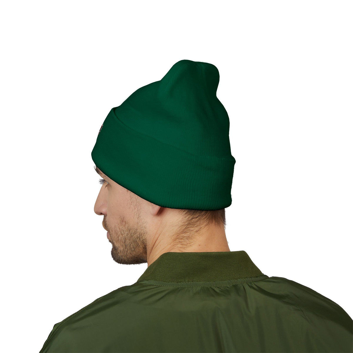 Embroidered Daruma Cuffed Beanie — Stop The Genocide Beenie Hat