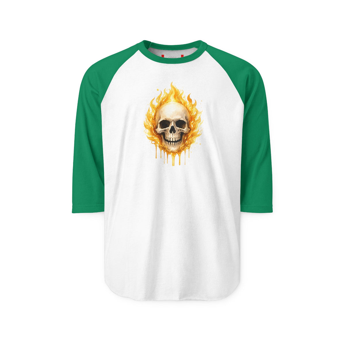Stay Illegal Raglan 3/4 Sleeve T-Shirt — Yellow Skull