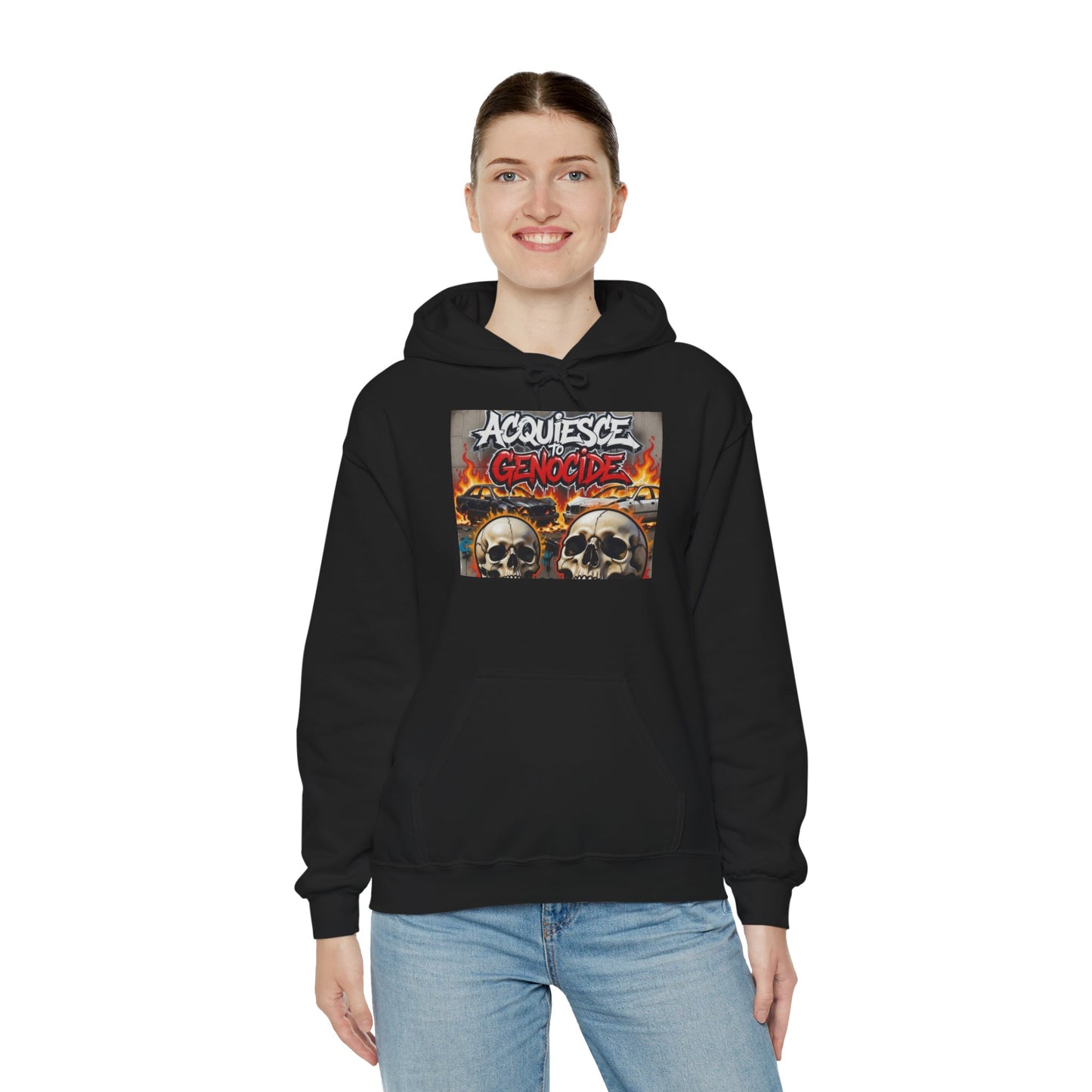 Stay Illegal Graffiti Hoodie - Acquiesce To Genocide