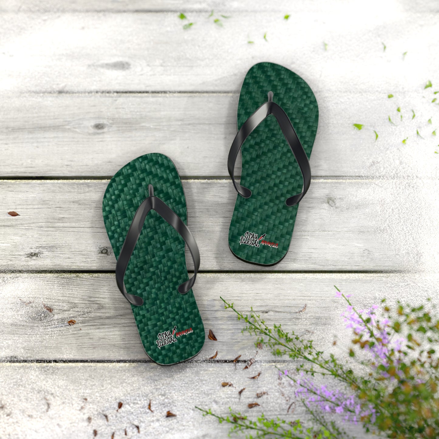 Carbon Fibre Flip Flops – Stay Illegal Green