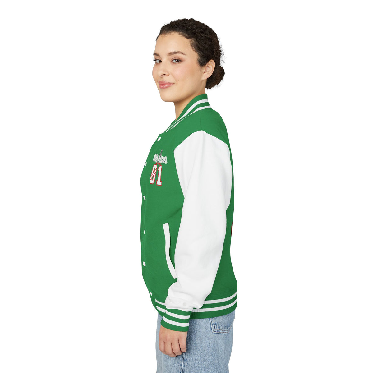 Stay Illegal Varsity Bomber Jacket - Calm Like a Bomb 01 (No To NATO Graphic)