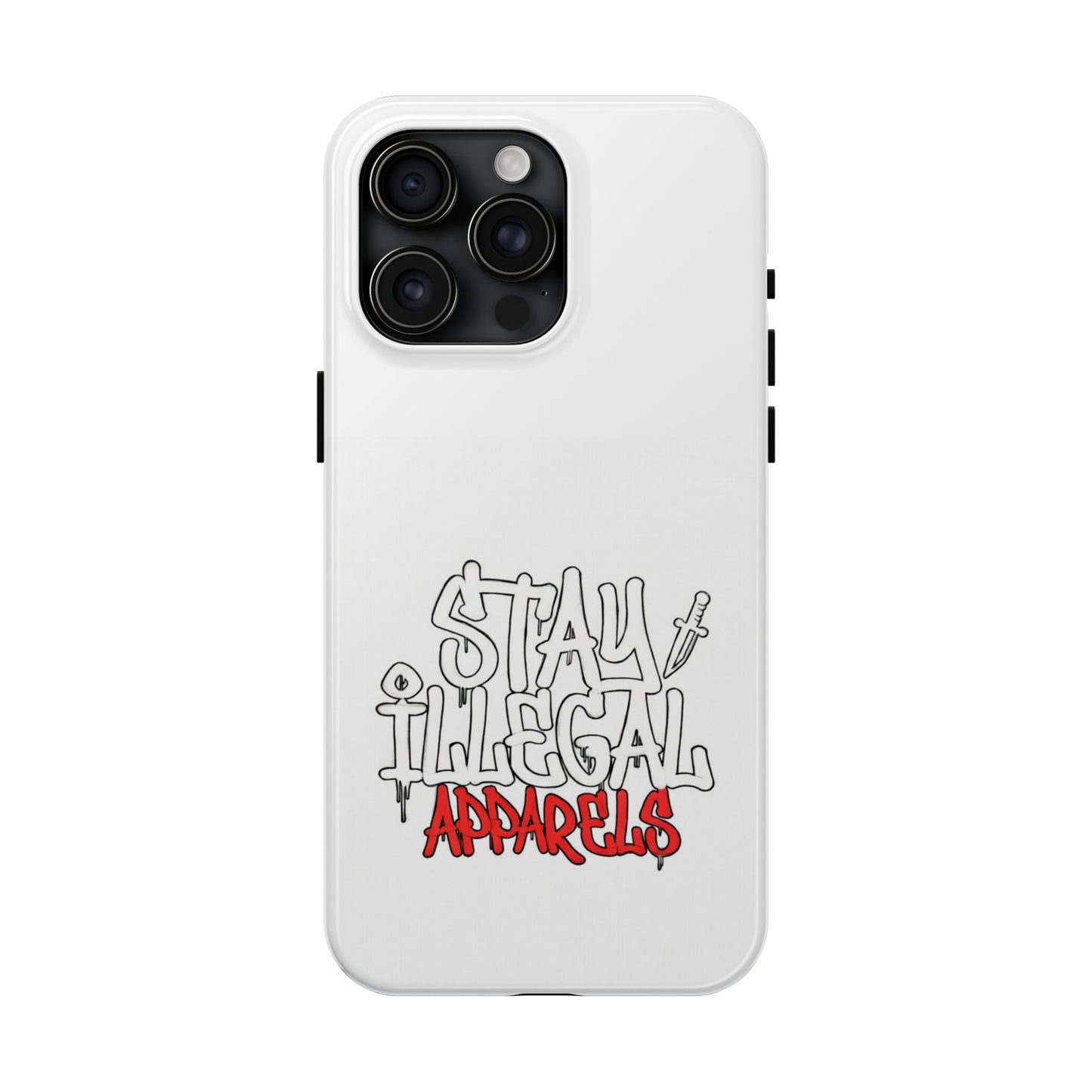 Coque de téléphone Stay Illegal - Blanc/Rouge robuste