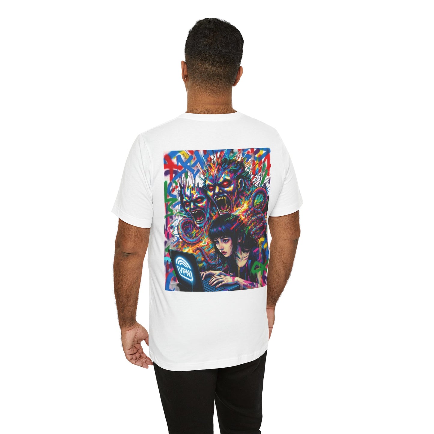 Print T‑Shirt — HACKER GIRL/DIGITAL SCREAM VPN