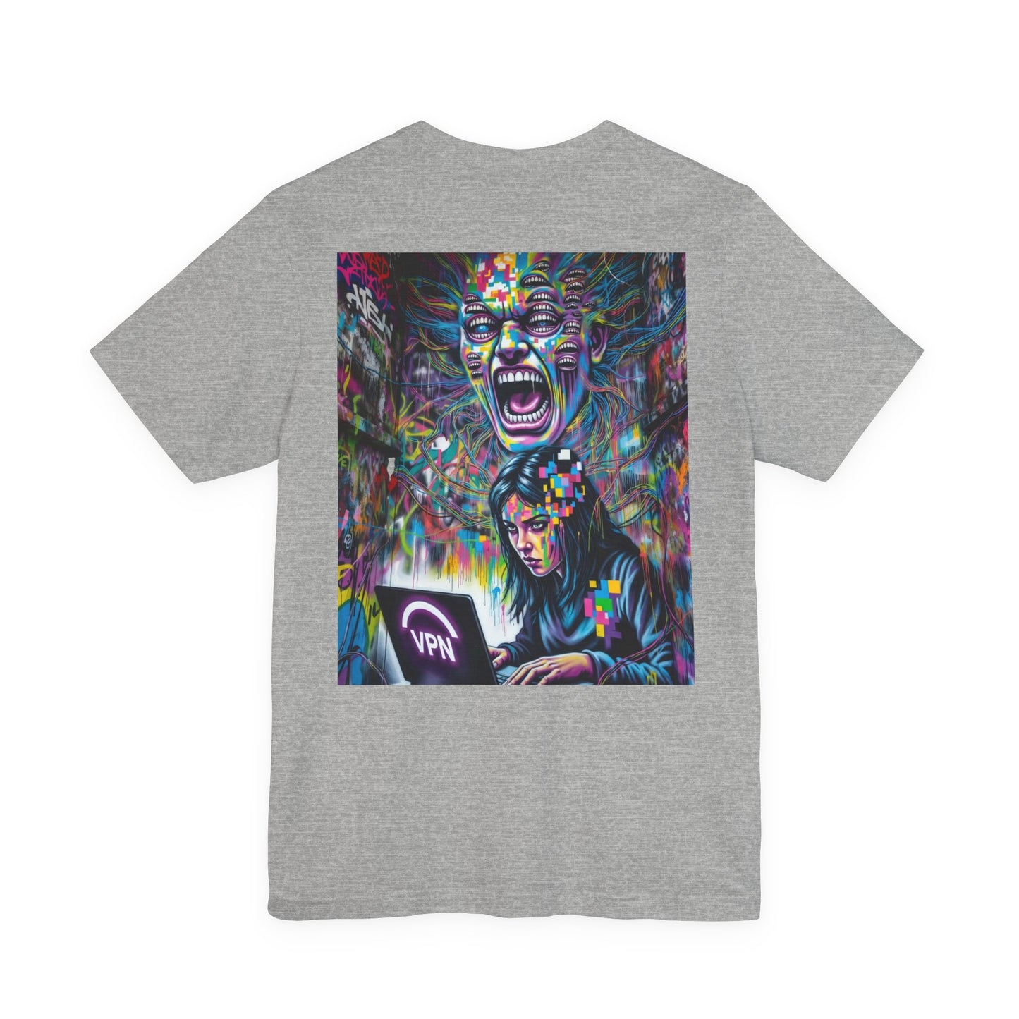 Back Print T‑Shirt —HACKER GIRL/ SIGNAL DROP VPN