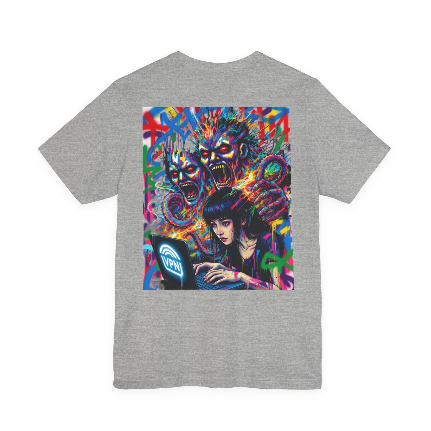 Print T‑Shirt — HACKER GIRL/DIGITAL SCREAM VPN