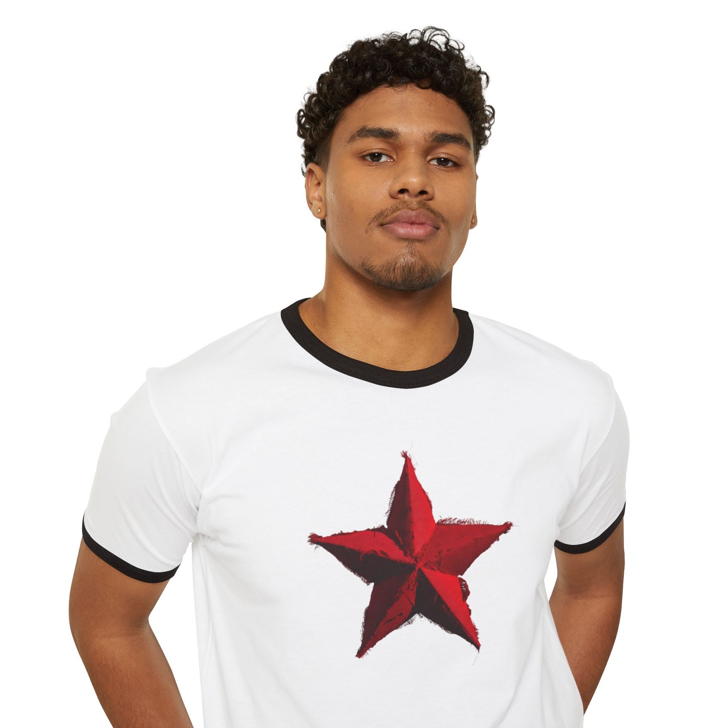 Stay Illegal Ringer T-Shirt — Red Star
