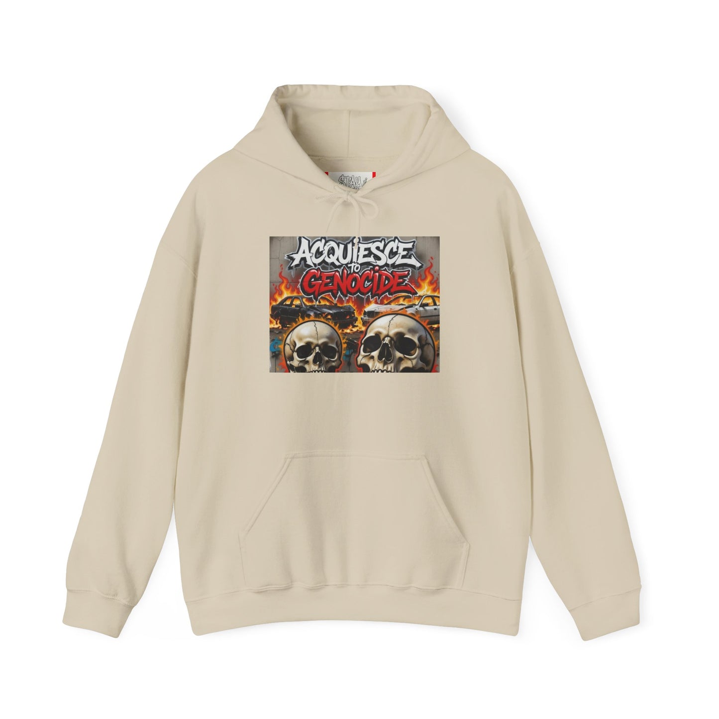 Stay Illegal Graffiti Hoodie - Acquiesce To Genocide