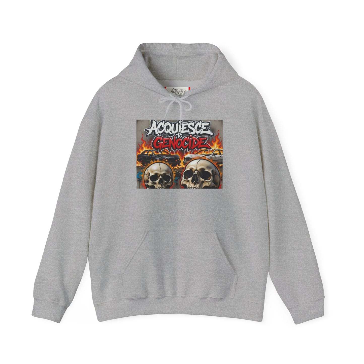 Stay Illegal Graffiti Hoodie - Acquiesce To Genocide