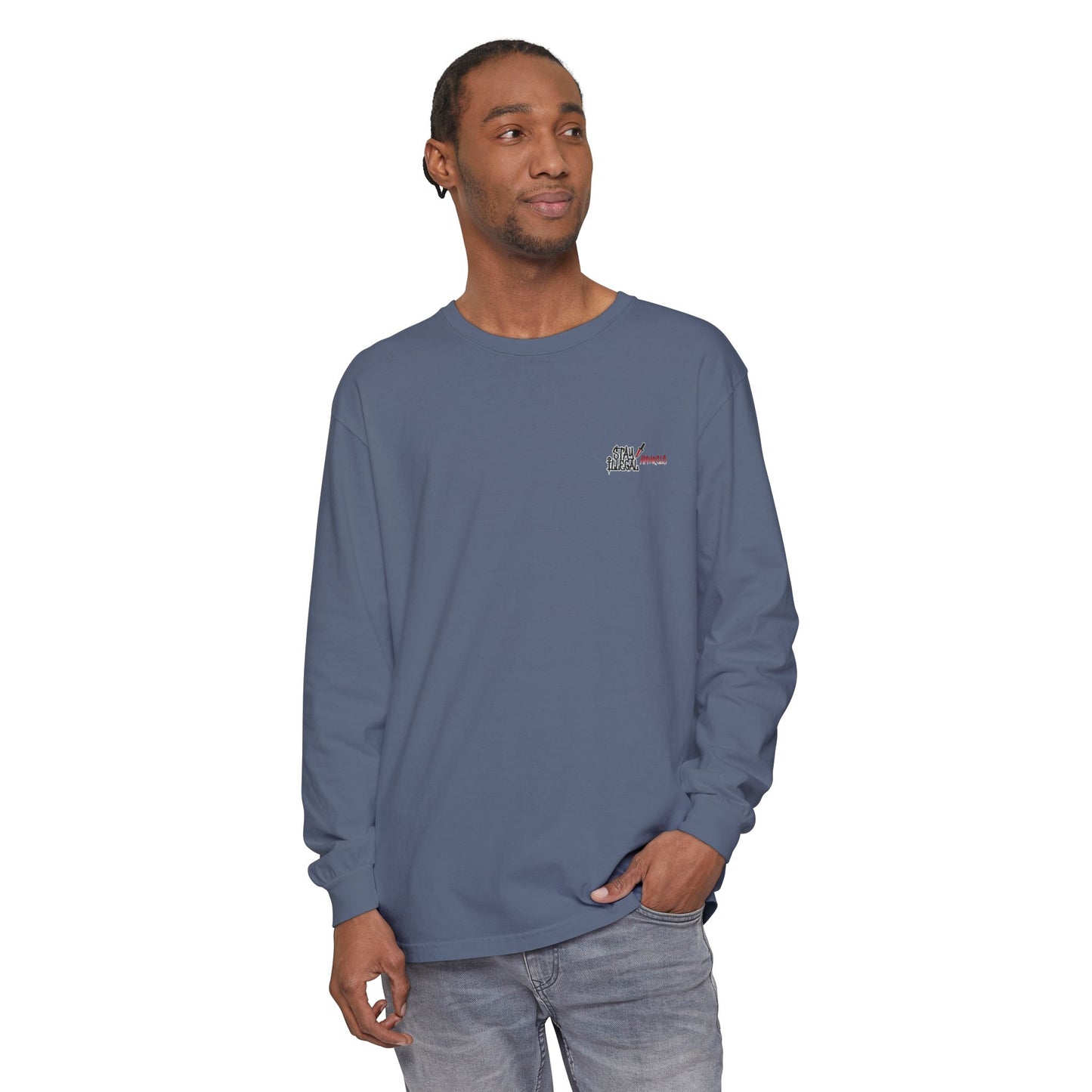 Long Sleeve Tee — More Europe 50euros Back Print