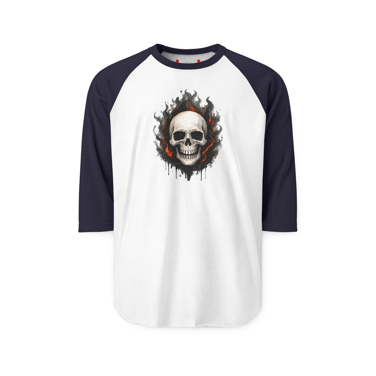 Stay Illegal Raglan 3/4 Sleeve T-Shirt — Black Skull