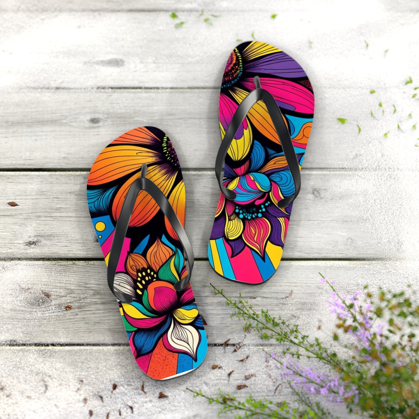 Flower Flip Flops – Retro Vibe