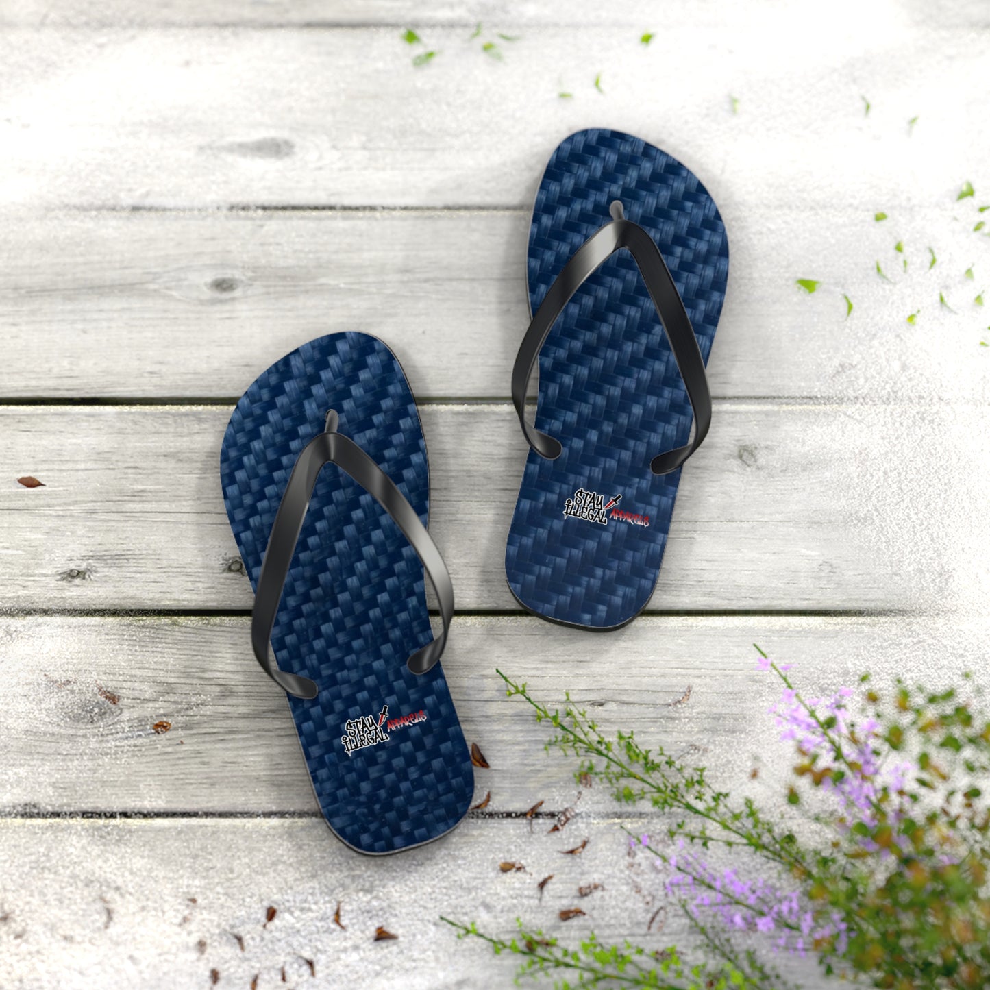 Carbon Fibre Flip Flops – Stay Illegal Blue