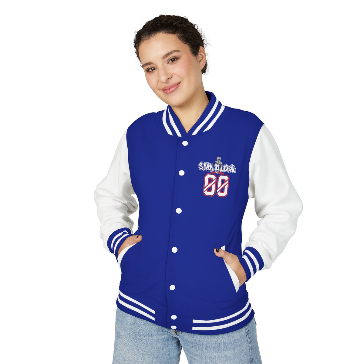 Stay Illegal Varsity Bomber Jacket - Calm Like a Bomb 00 (Plain-Sleeve)