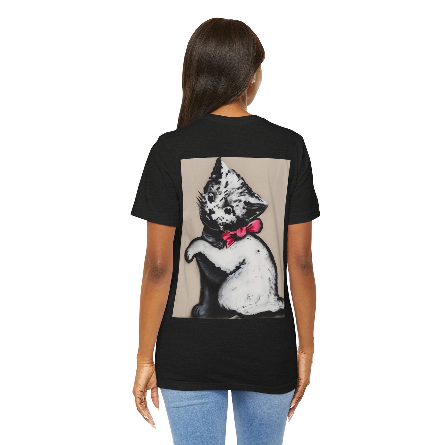Black Collection T‑Shirt — Ribbon Cat