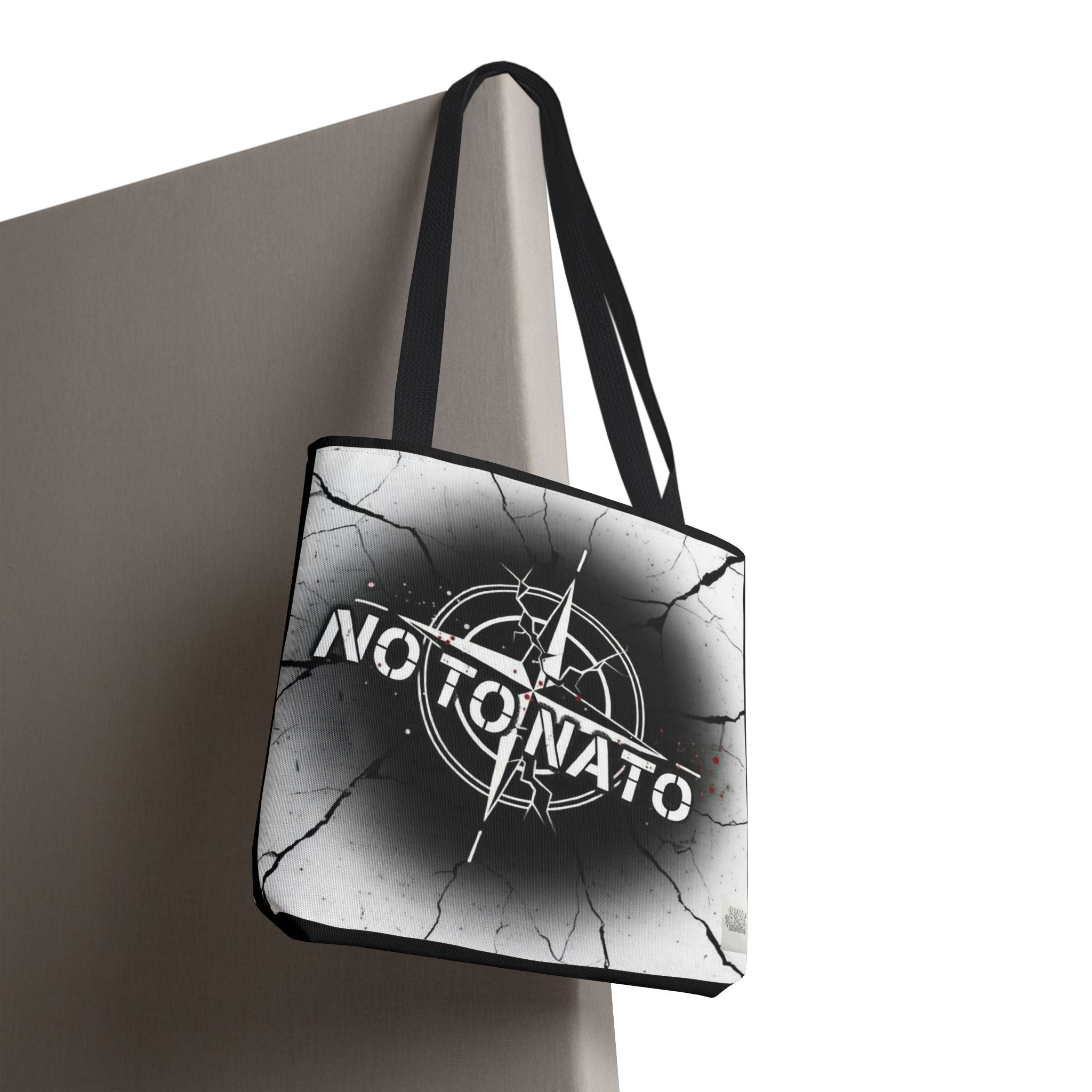 NO TO NATO Black Tote Bag — Anti-NATO English/Russian
