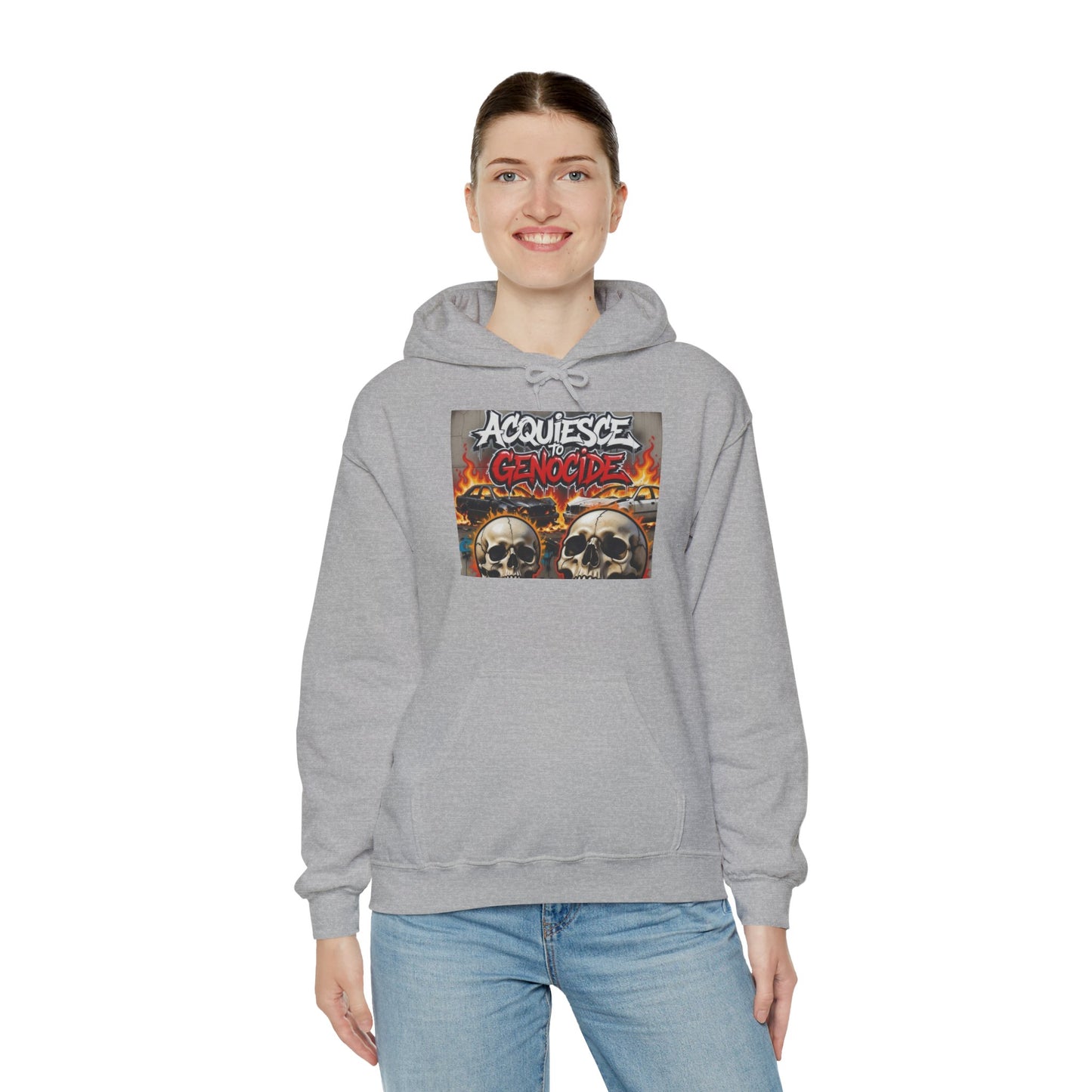 Stay Illegal Graffiti Hoodie - Acquiesce To Genocide