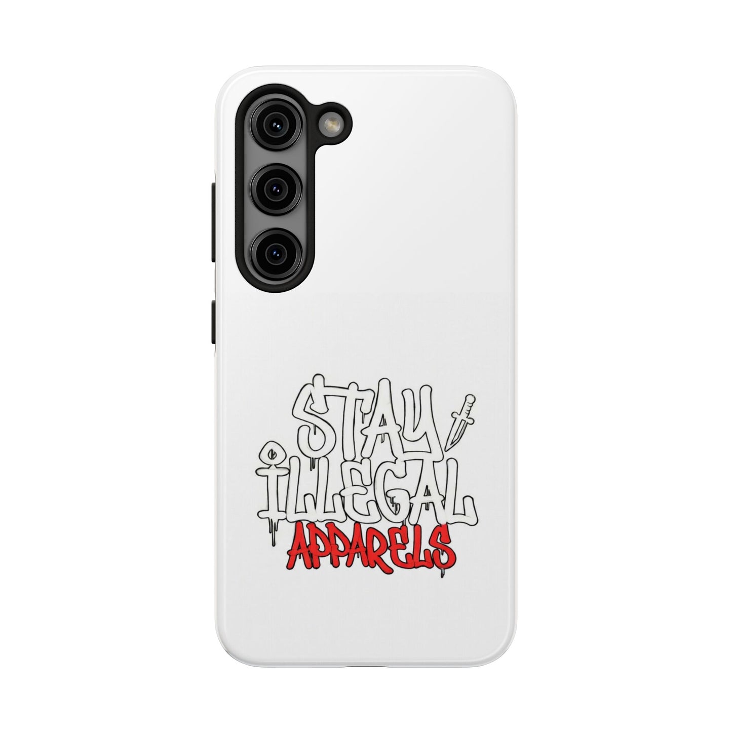 Coque de téléphone Stay Illegal - Blanc/Rouge robuste