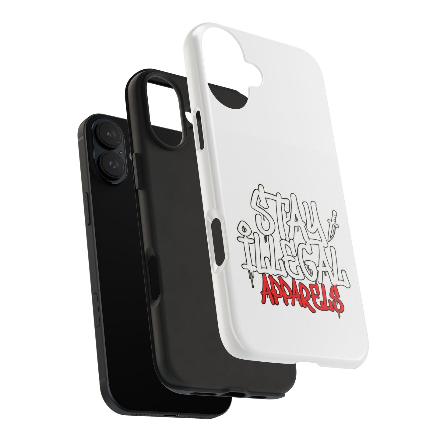 Coque de téléphone Stay Illegal - Blanc/Rouge robuste