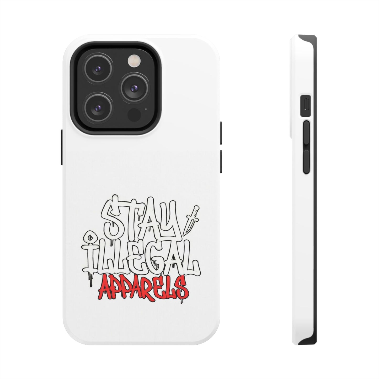 Coque de téléphone Stay Illegal - Blanc/Rouge robuste
