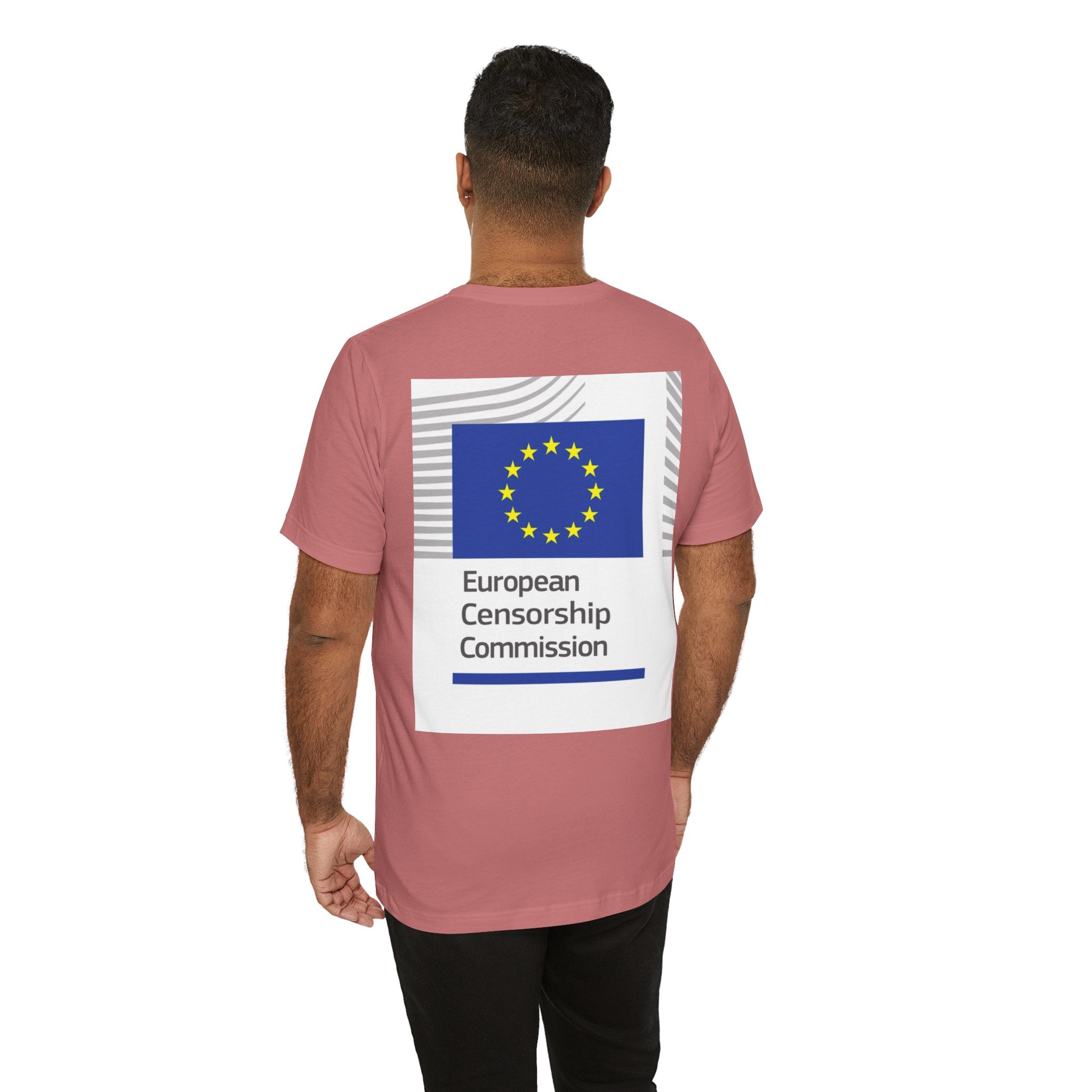 Back Print T‑Shirt — EUROPEAN CENSORSHIP COMMISION
