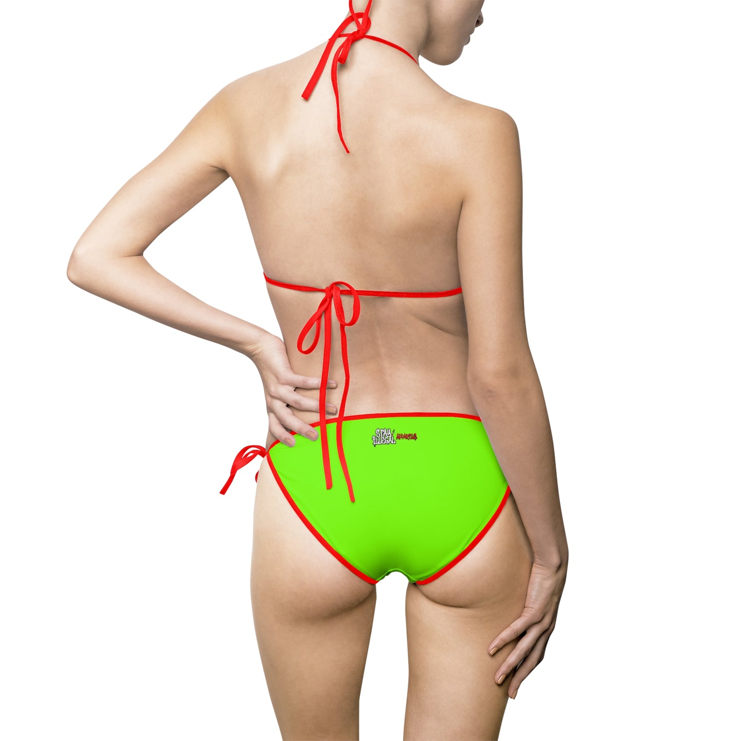Stay Illegal Women's Colour Trim -Lime Triangle Bikini