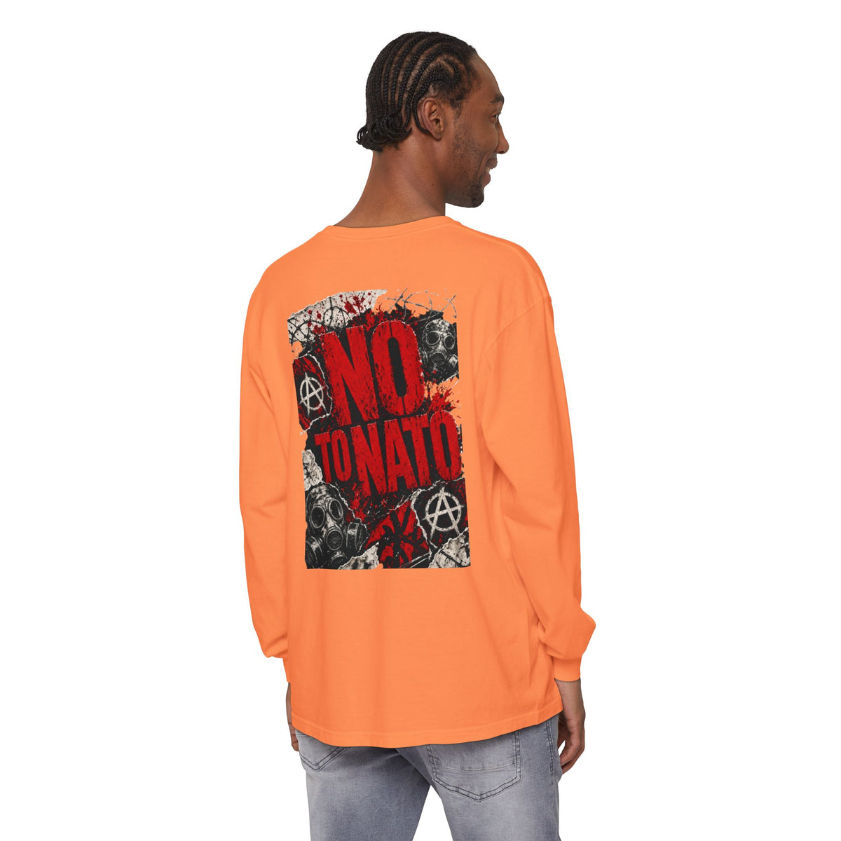 Protest Long Sleeve T‑Shirt — No To NATO Anarchist