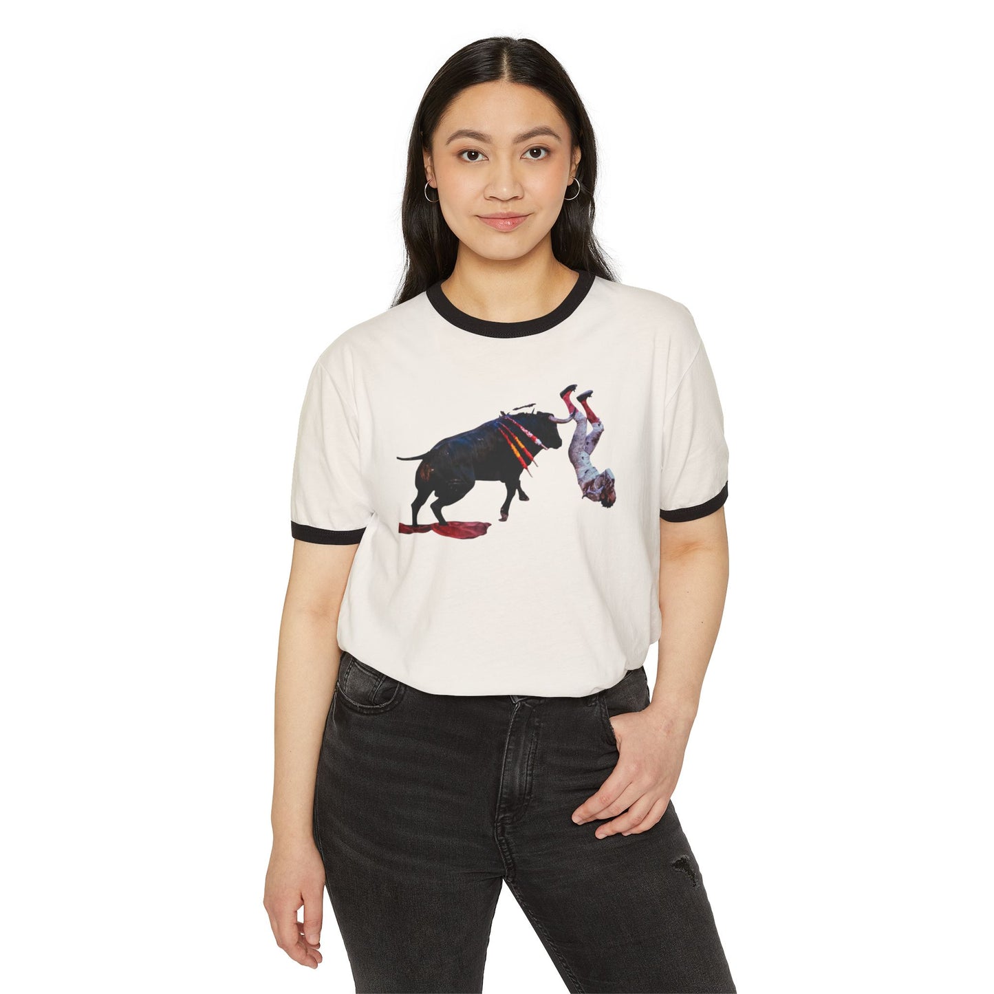 Stay Illegal Ringer T-Shirt — Spanish Bull Horns