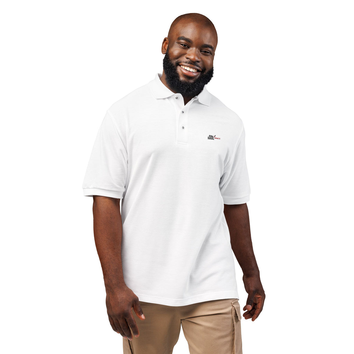 Black Colletion Polo‑Shirt — "Stay Illegal"