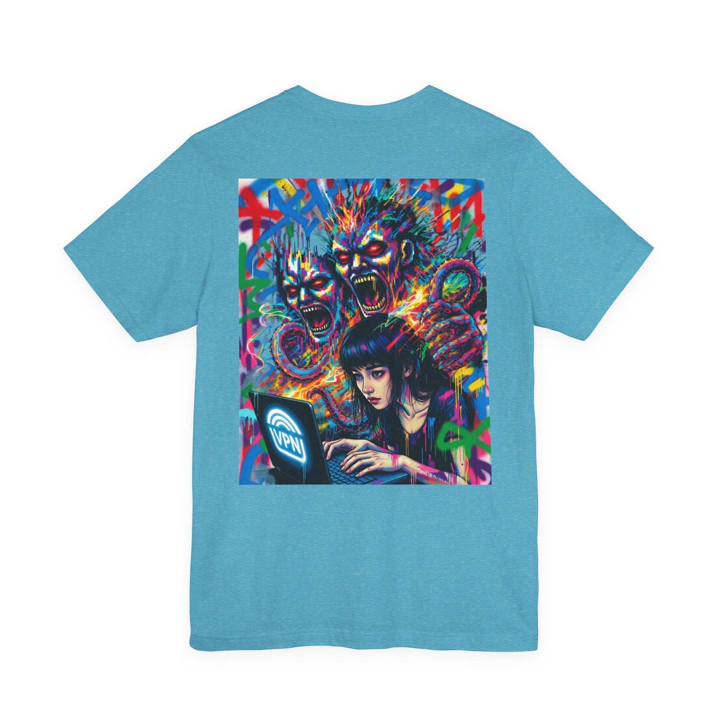 Print T‑Shirt — HACKER GIRL/DIGITAL SCREAM VPN
