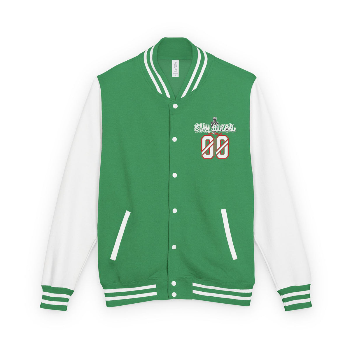 Stay Illegal Varsity Bomber Jacket - Calm Like a Bomb 00 (Plain-Sleeve)