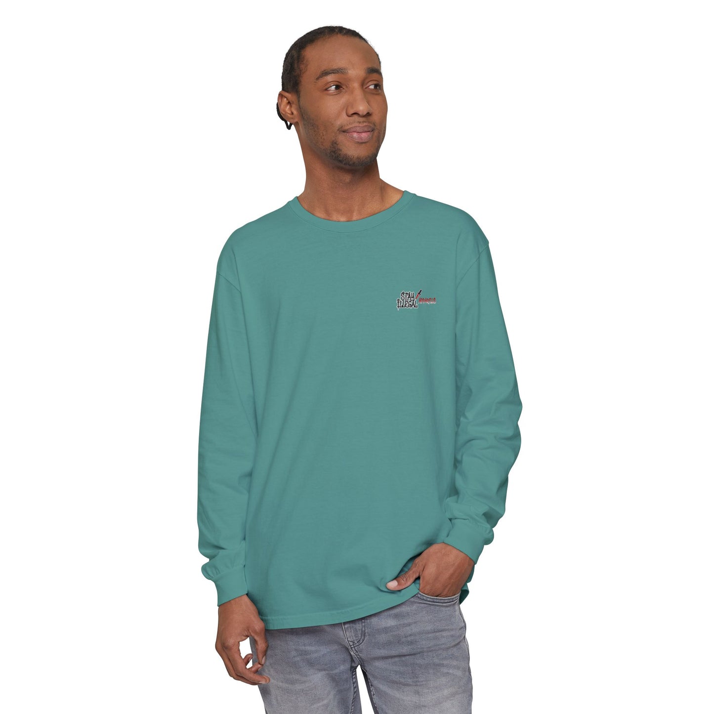 Long Sleeve Tee — More Europe 50euros Back Print