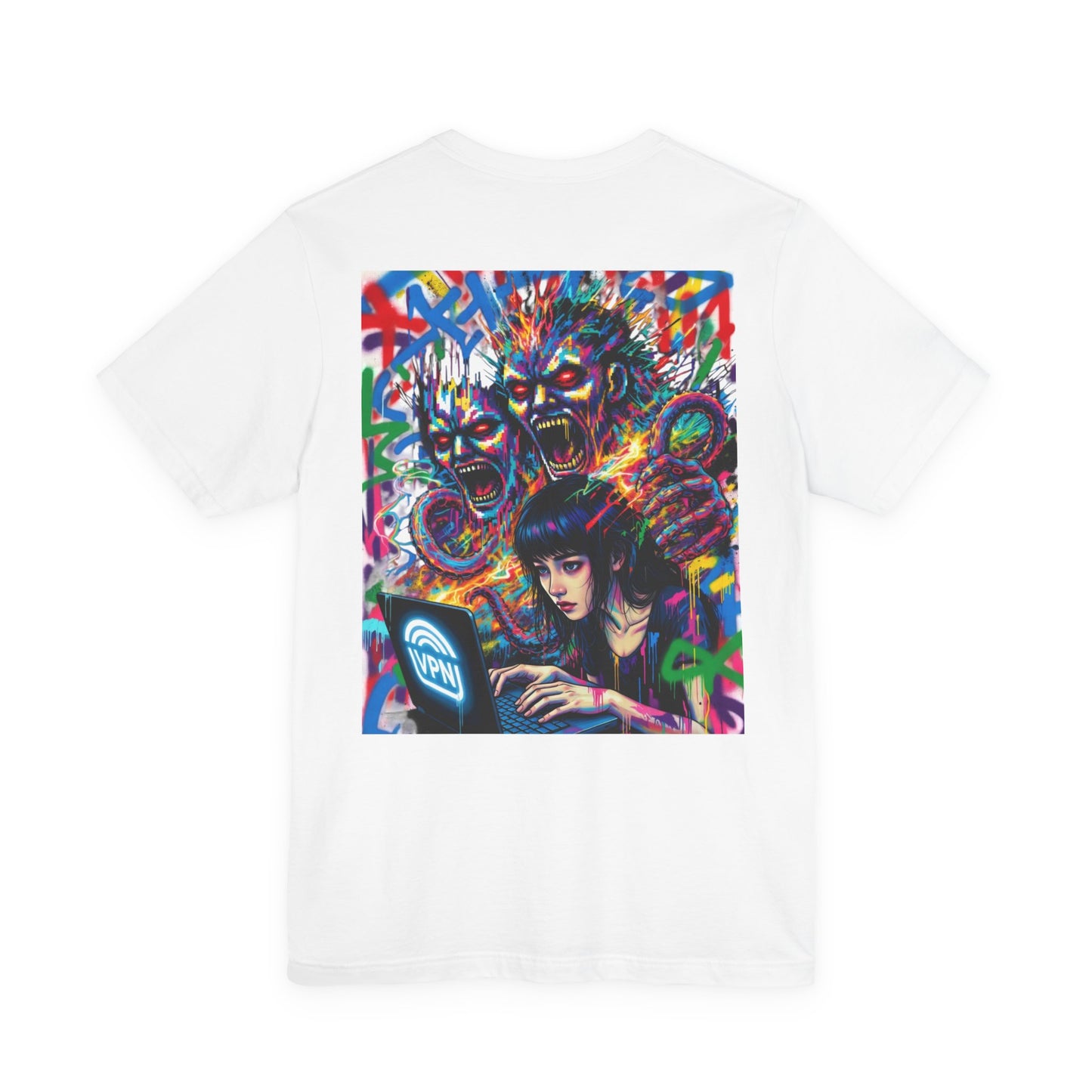 Print T‑Shirt — HACKER GIRL/DIGITAL SCREAM VPN