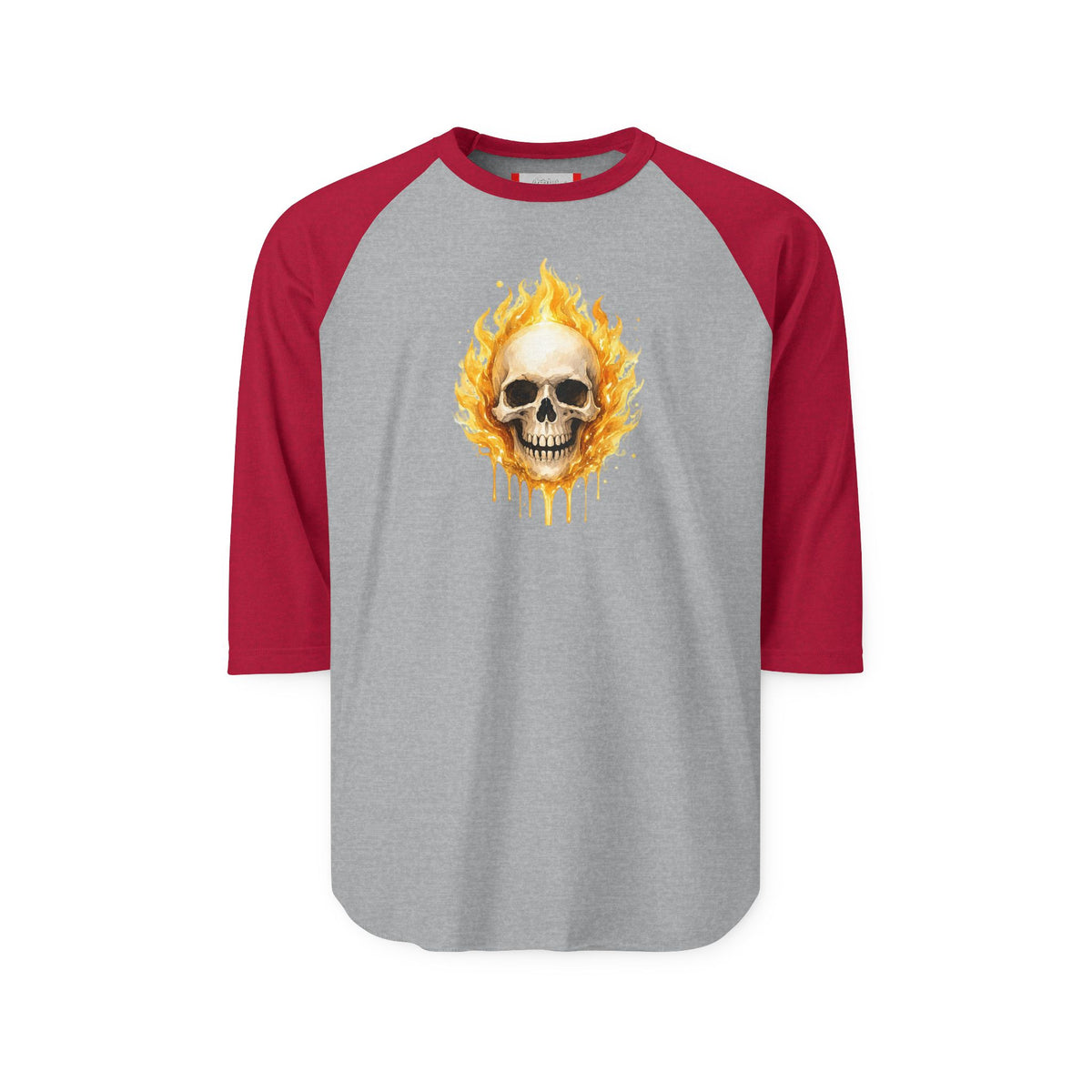 Stay Illegal Raglan 3/4 Sleeve T-Shirt — Yellow Skull