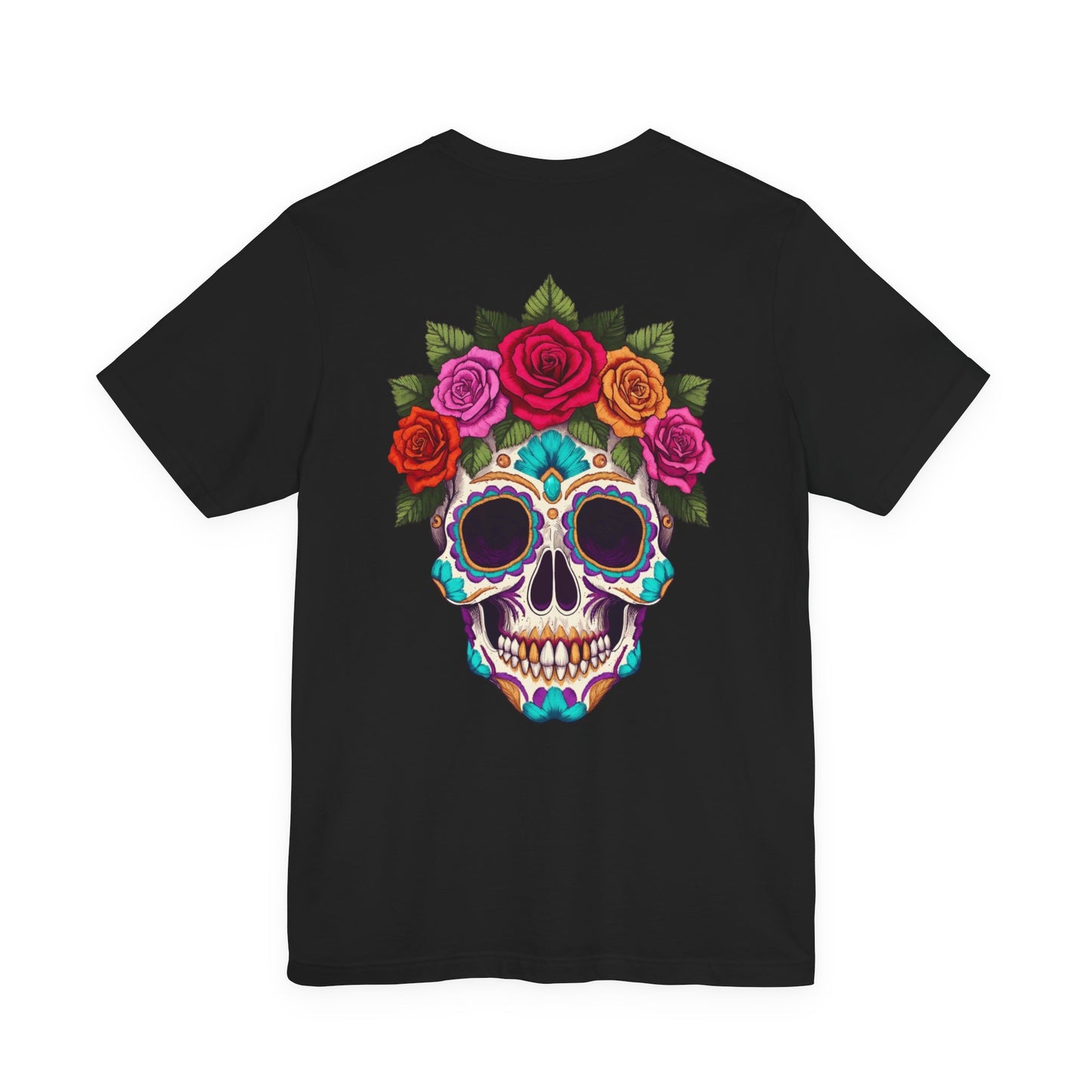 Black Colletion T‑Shirt — Mexican Rose Skull