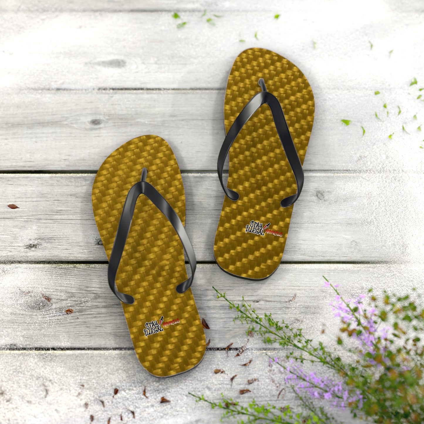Carbon Fibre Flip Flops – Stay Illegal Gold