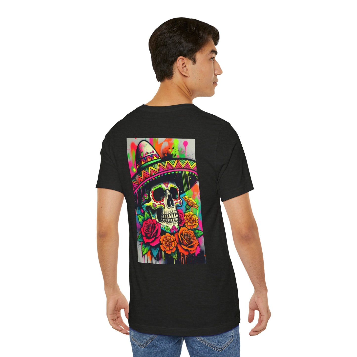 Black Colletion T‑Shirt — Mexican Spray Skull