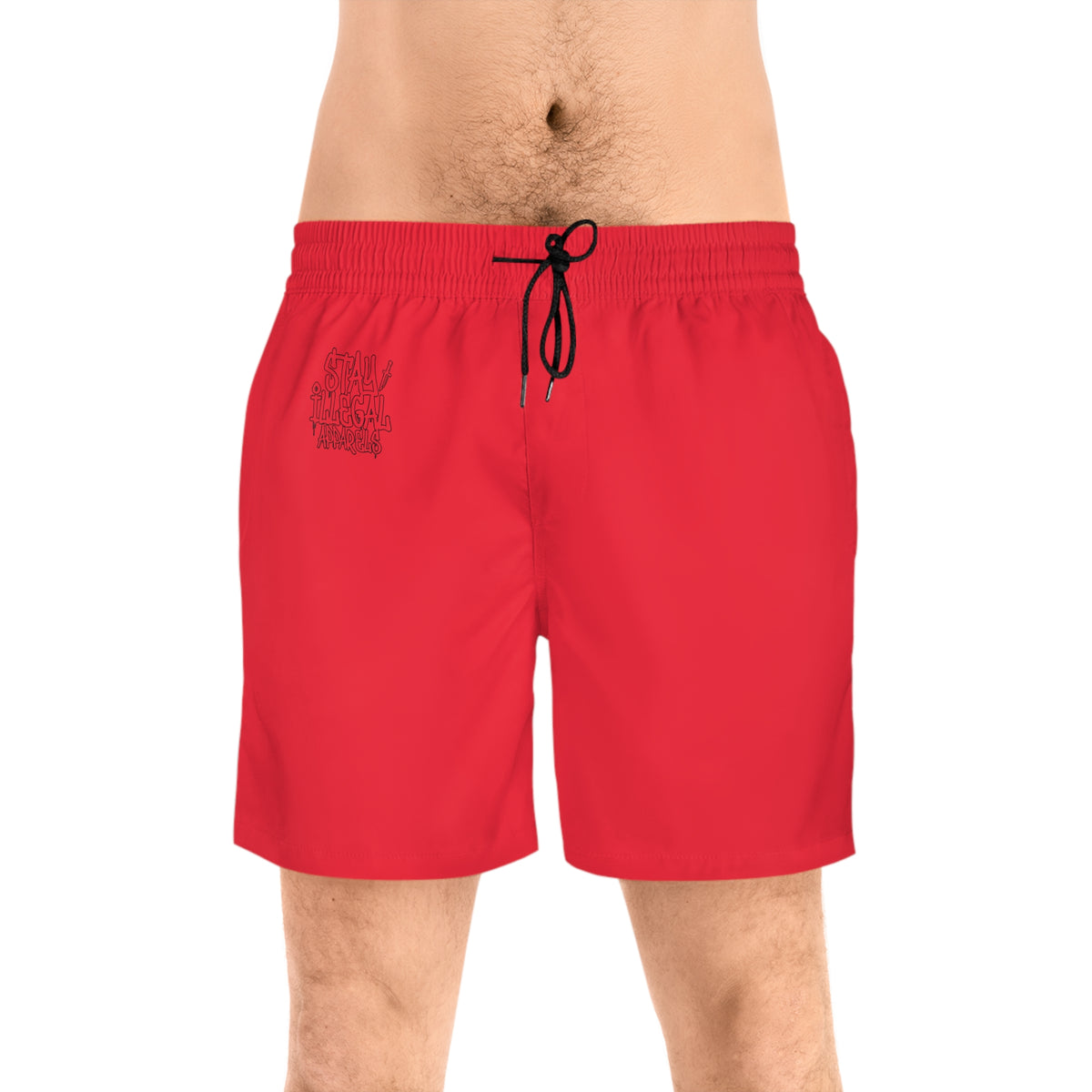 Plain Insignia - Stay Illegal Men's Red Swim Shorts