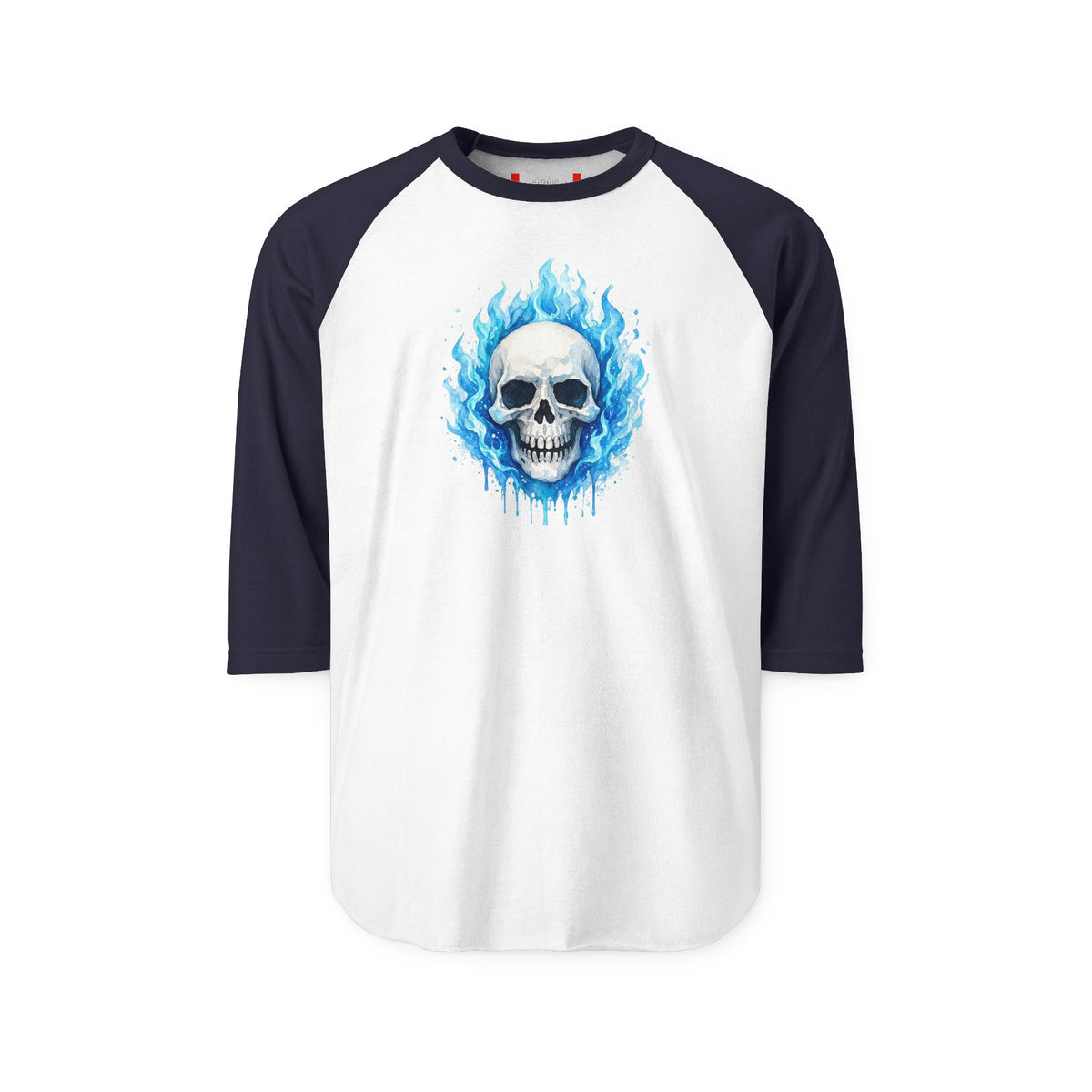 Stay Illegal Raglan 3/4 Sleeve T-Shirt — Blue Skull