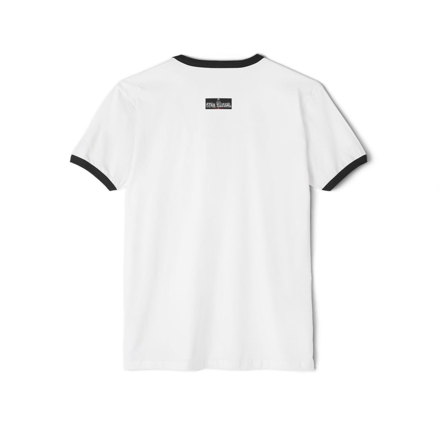 Stay Illegal Ringer T-Shirt — Flaming Skull