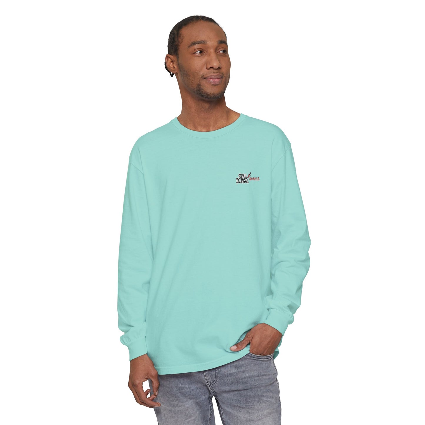 Long Sleeve Tee — More Europe 50euros Back Print