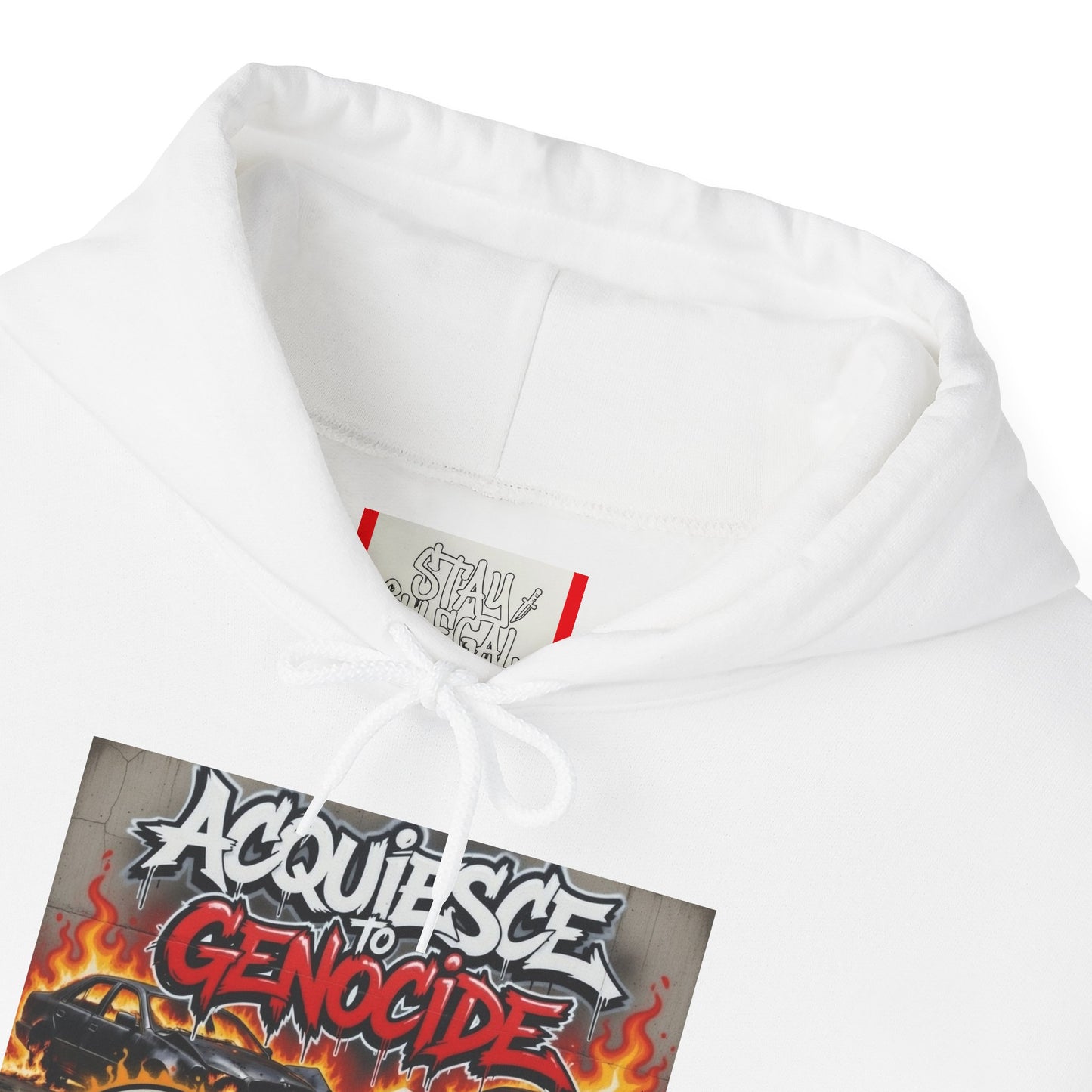 Stay Illegal Graffiti Hoodie - Acquiesce To Genocide