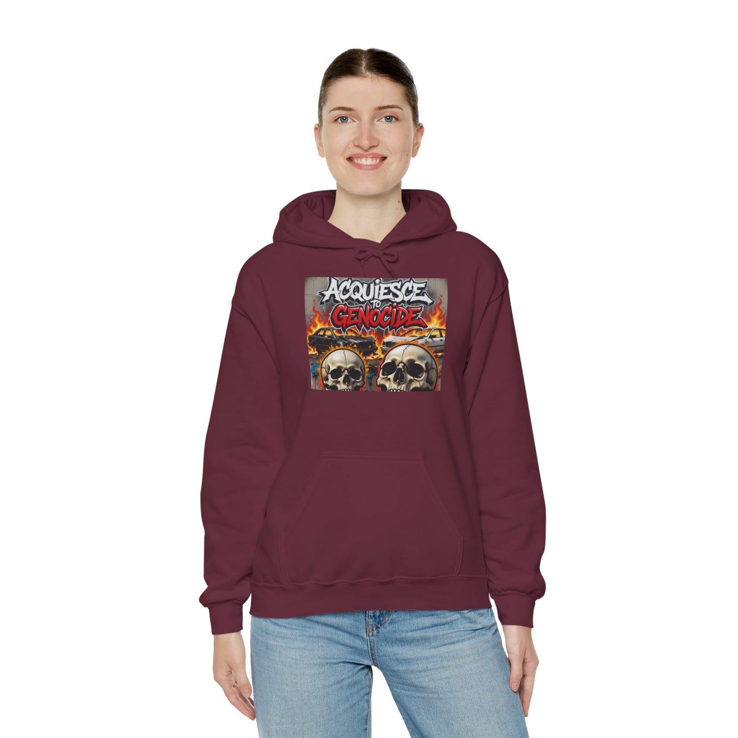 Stay Illegal Graffiti Hoodie - Acquiesce To Genocide