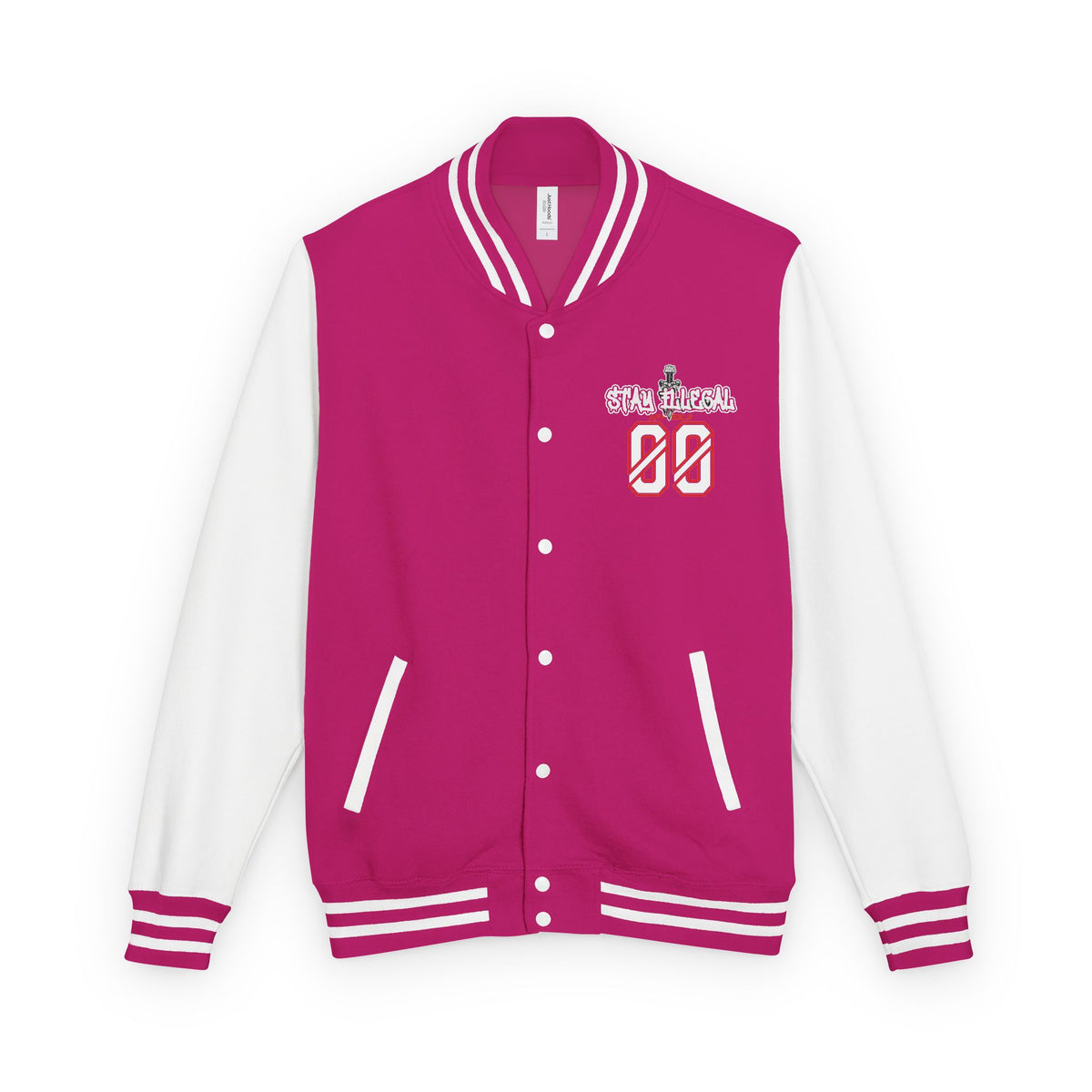 Stay Illegal Varsity Bomber Jacket - Calm Like a Bomb 00 (Plain-Sleeve)