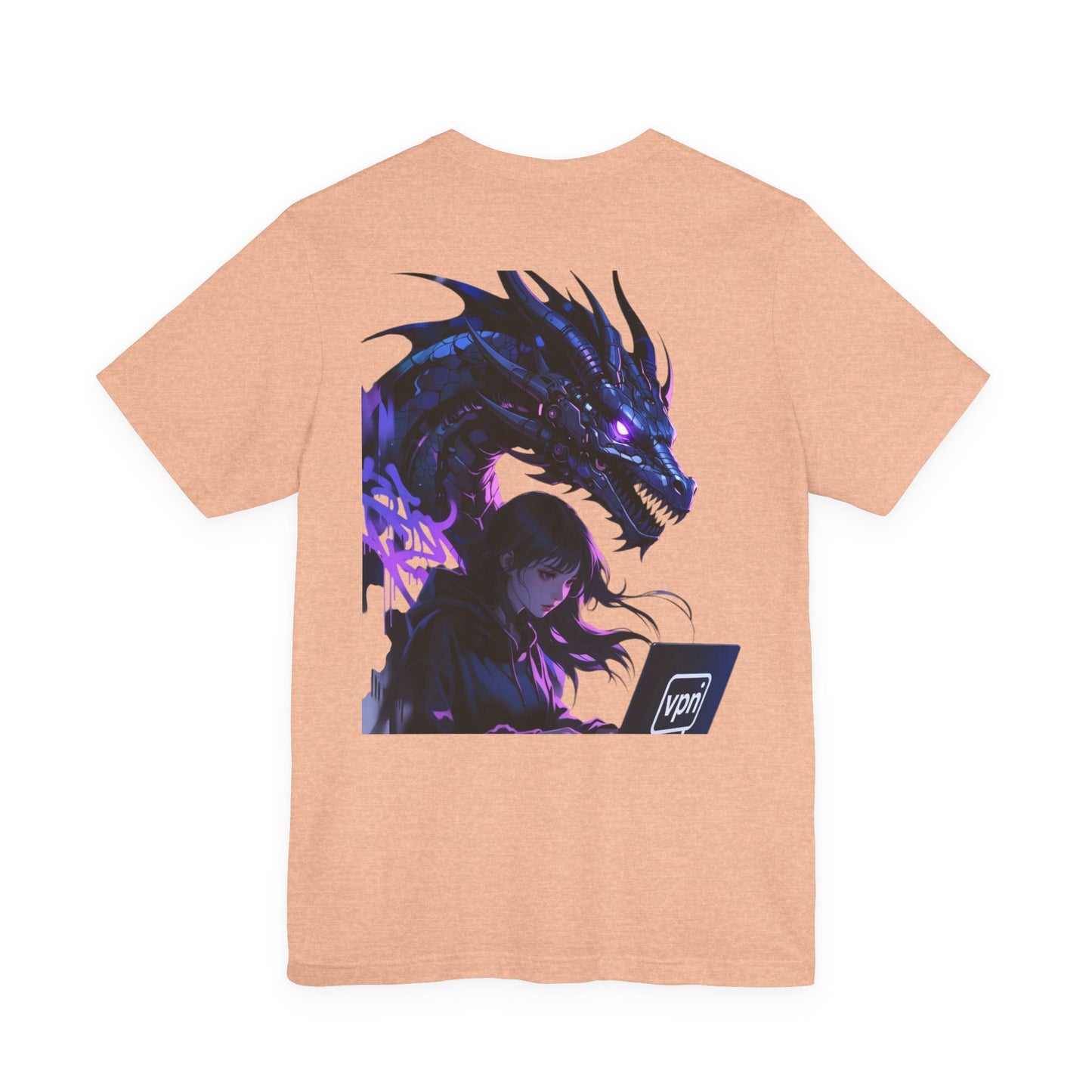 Back Print T‑Shirt — HACKER GIRL/DRAGON TEETH VPN