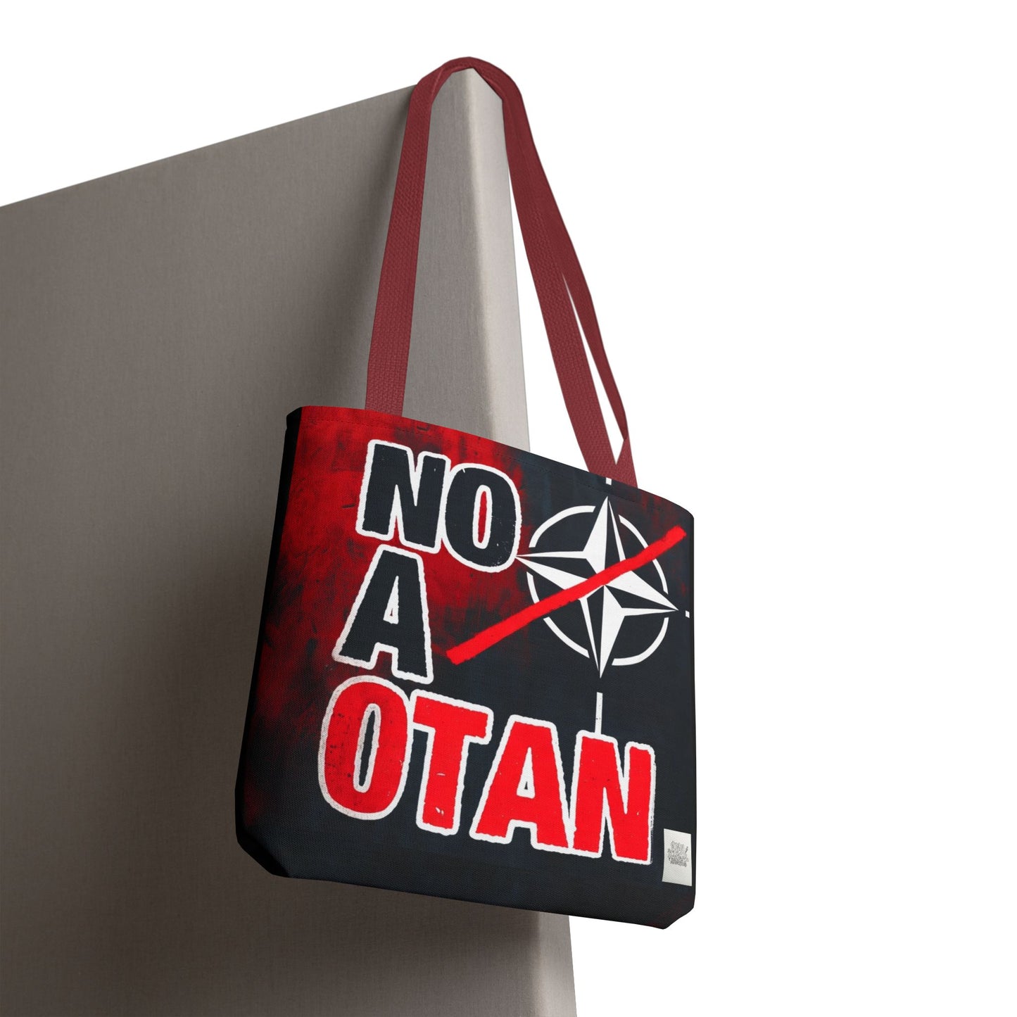 Bolso tote NO A OTAN negro/rojo — Anti-OTAN español/europeo