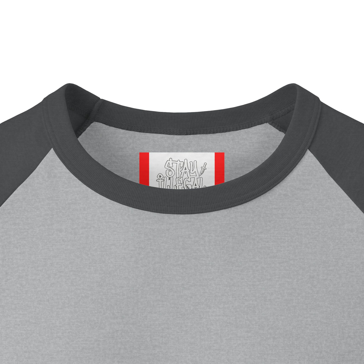 Stay Illegal Raglan 3/4 Sleeve T-Shirt — Yellow Skull